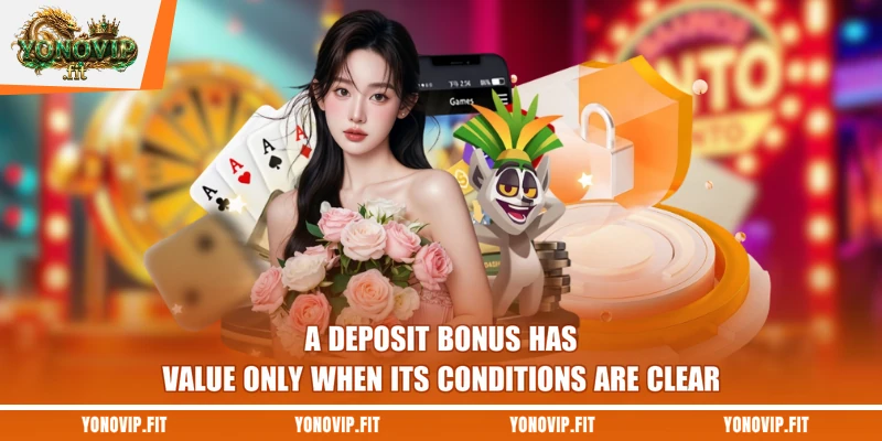 A deposit bonus has value only when its conditions are clear