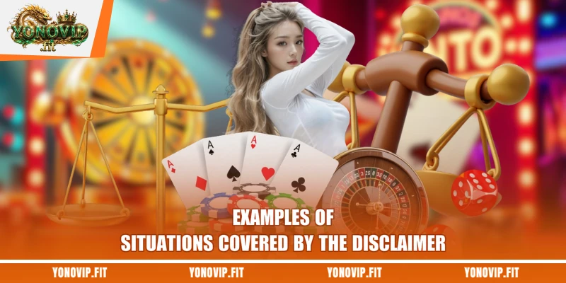 Examples of situations covered by the disclaimer
