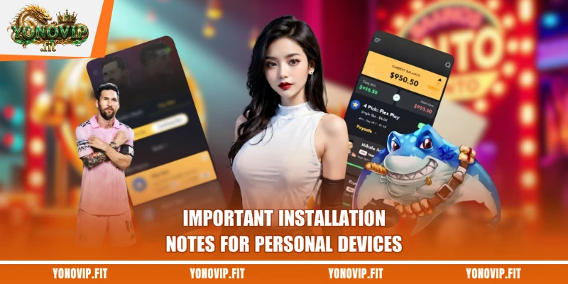 Important installation notes for personal devices