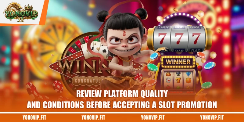 Review platform quality and conditions before accepting a slot promotion